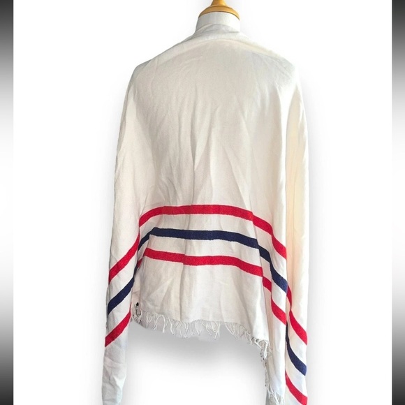 J. McLaughlin Colette fringed striped poncho
One size Americana USA patriotic - Picture 4 of 7
